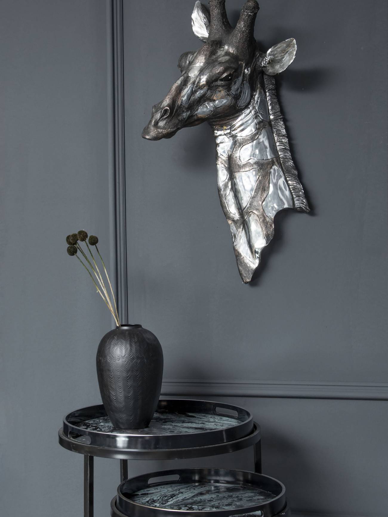 Dapple Silver Giraffe Head