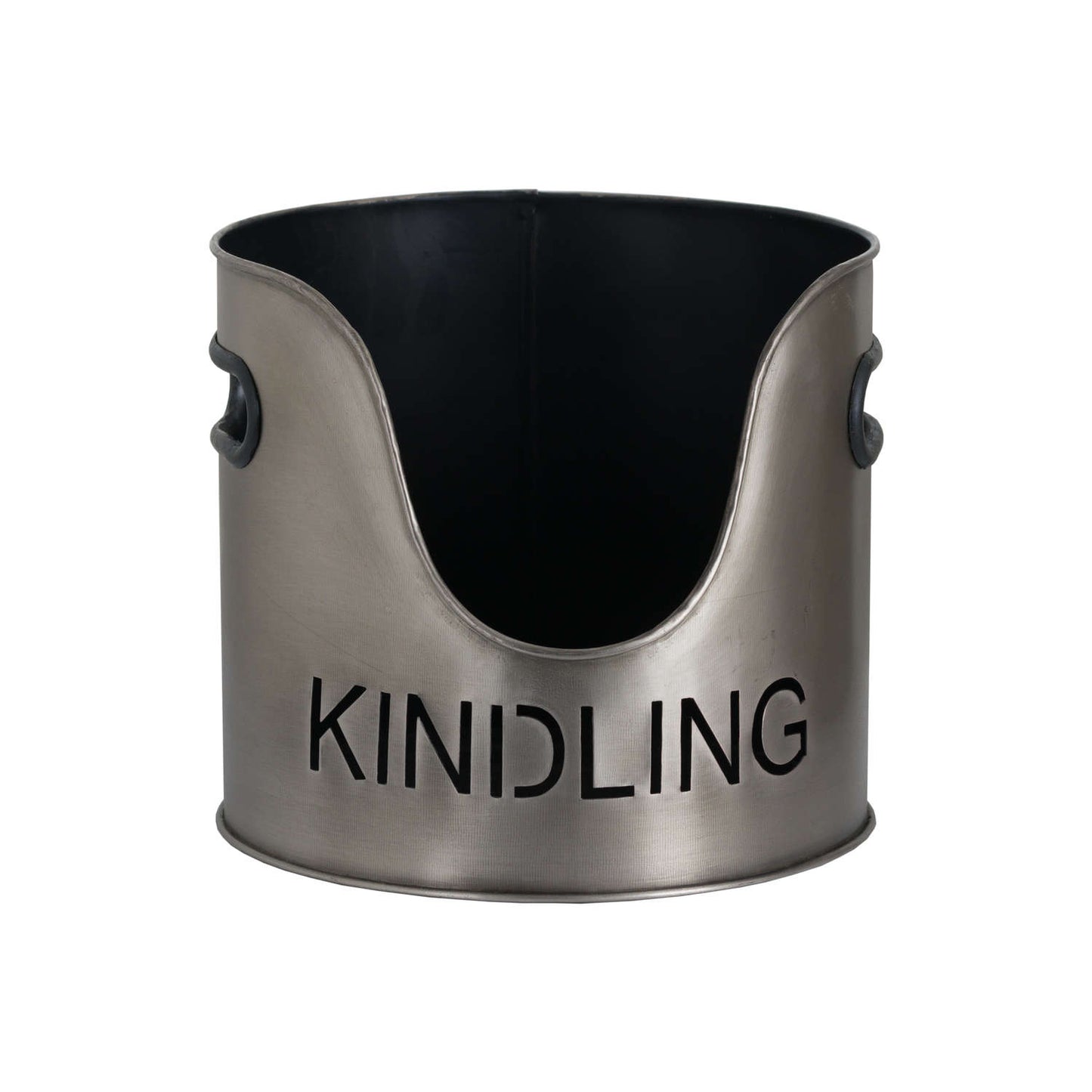 Pewter Finish Logs, Kindling Bucket And Matchstick Holder