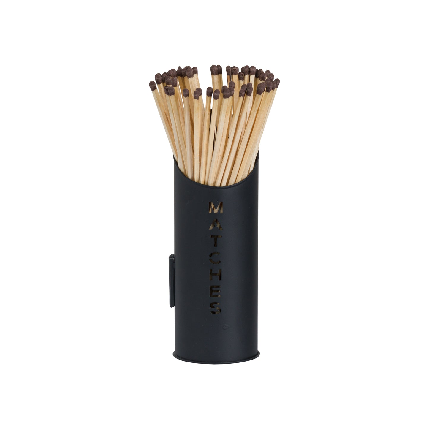 Black Finish Logs, Kindling Bucket And Matchstick Holder