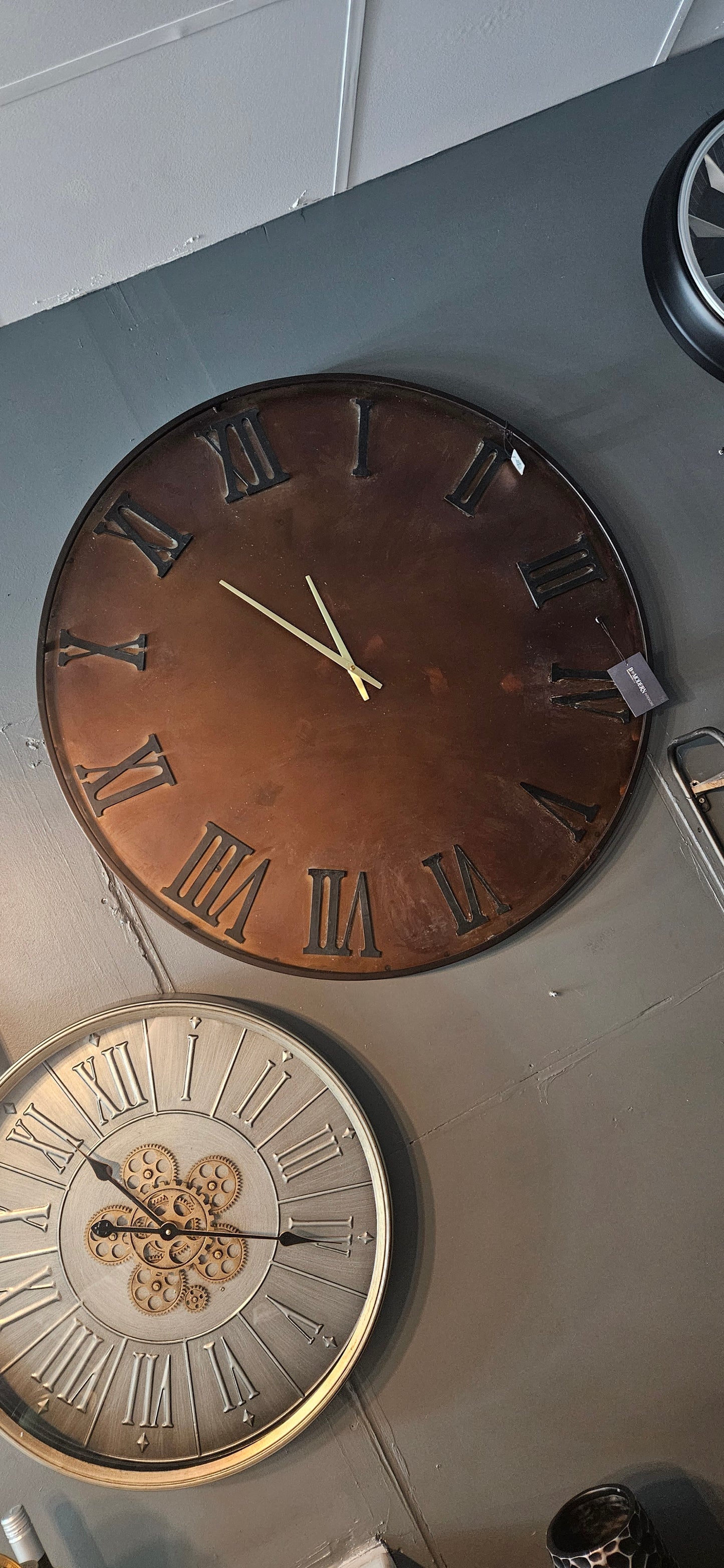 XL Industrial Iron Wall Clock