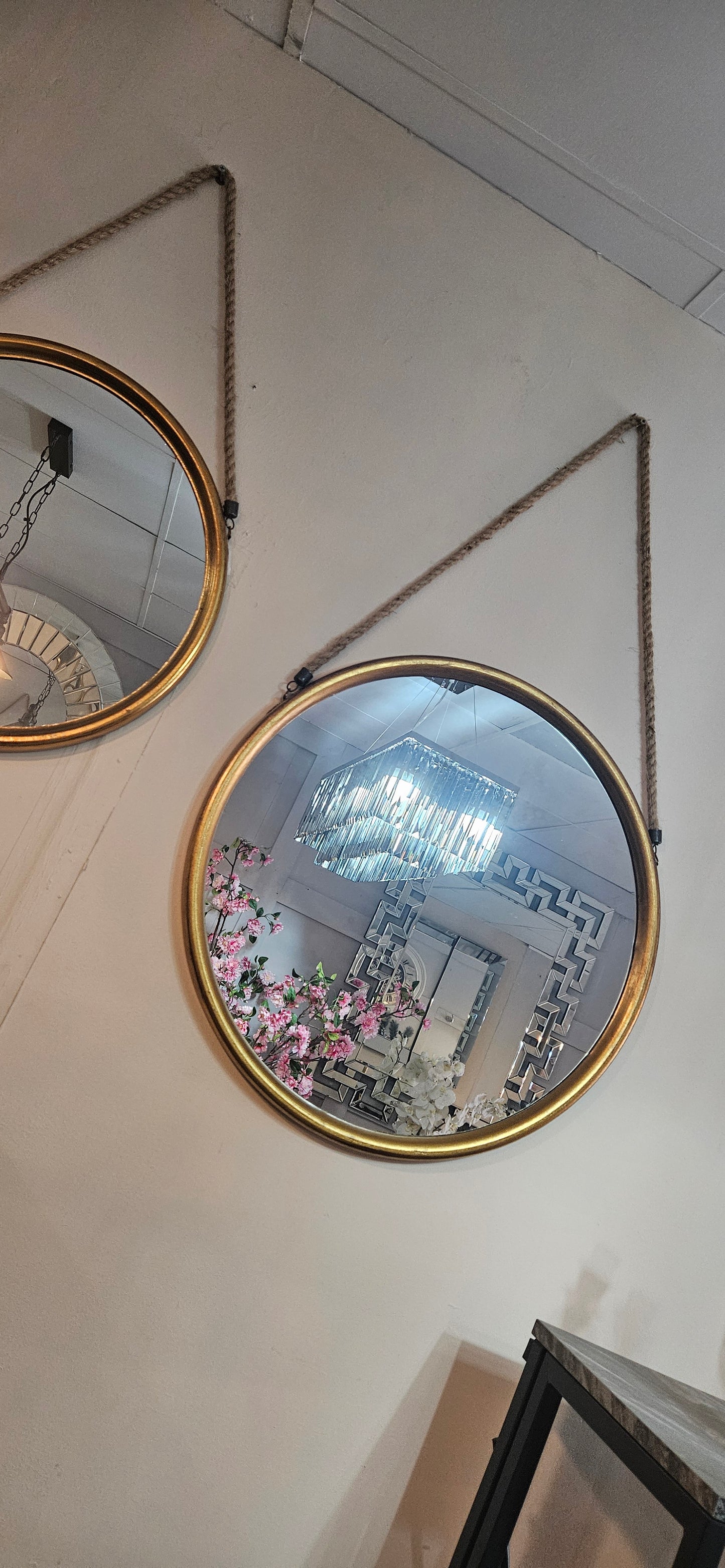 Large Gold Hanging Mirror