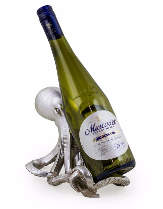 Silver Octopus Wine Bottle Holder