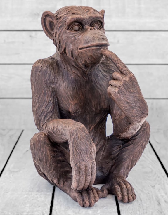 Antiqued Bronze Sitting Monkey Figure / Bottle Holder