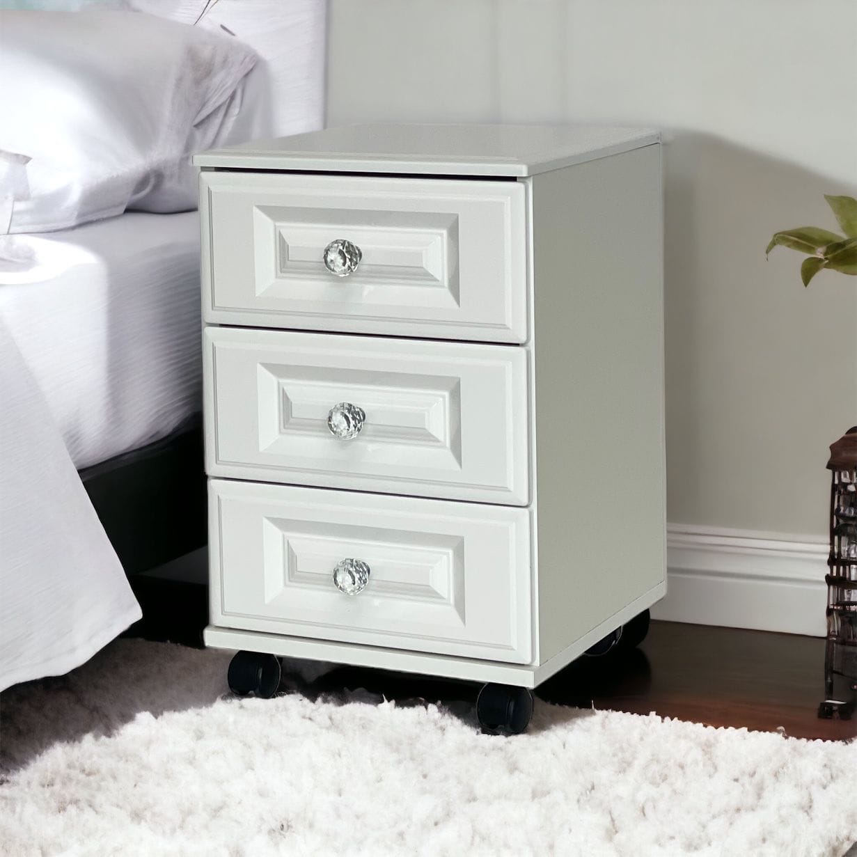 Parama 3 Drawer Bedside Table
