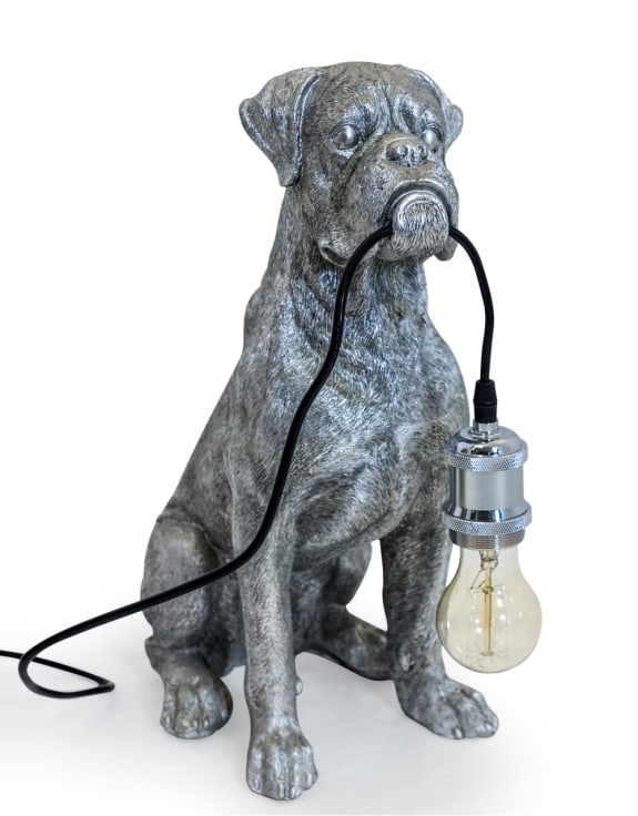 Antique Boxer Dog Table Lamp