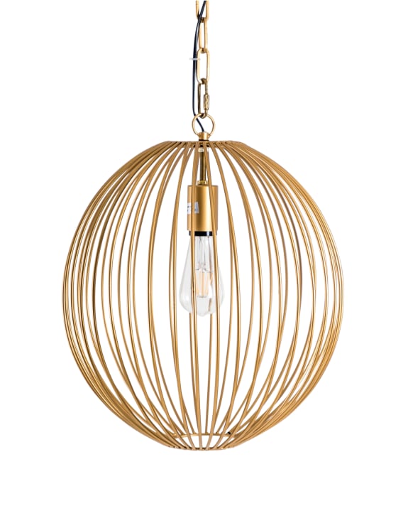 Gold Large Wire Sphere Ceiling Light