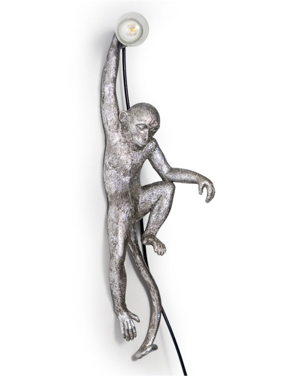 Silver Hanging Monkey Wall Light