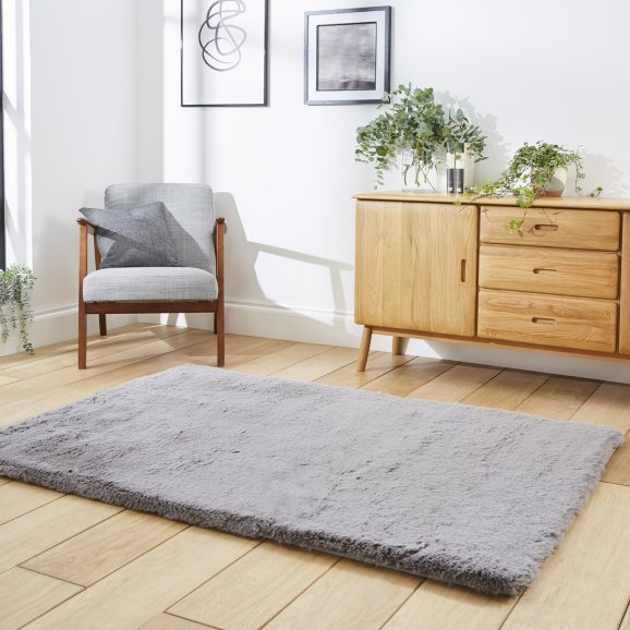 Super Fur Rug Grey
