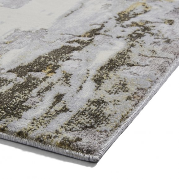 Leo Gold/Grey Abstract Rug