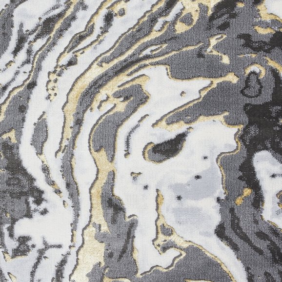 Leo Abstract Rug Grey/Gold