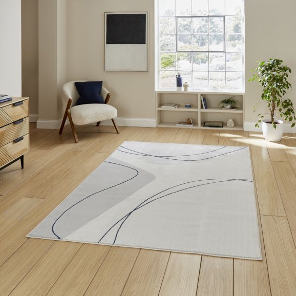 Leo Grey/Blue Modern Abstract Rug