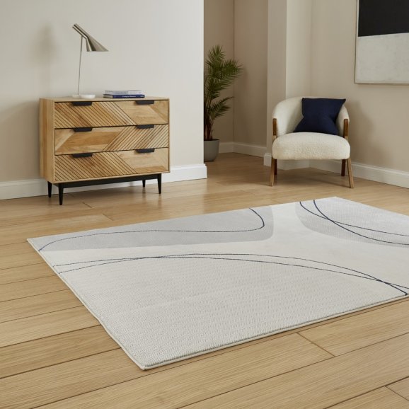 Leo Grey/Blue Modern Abstract Rug