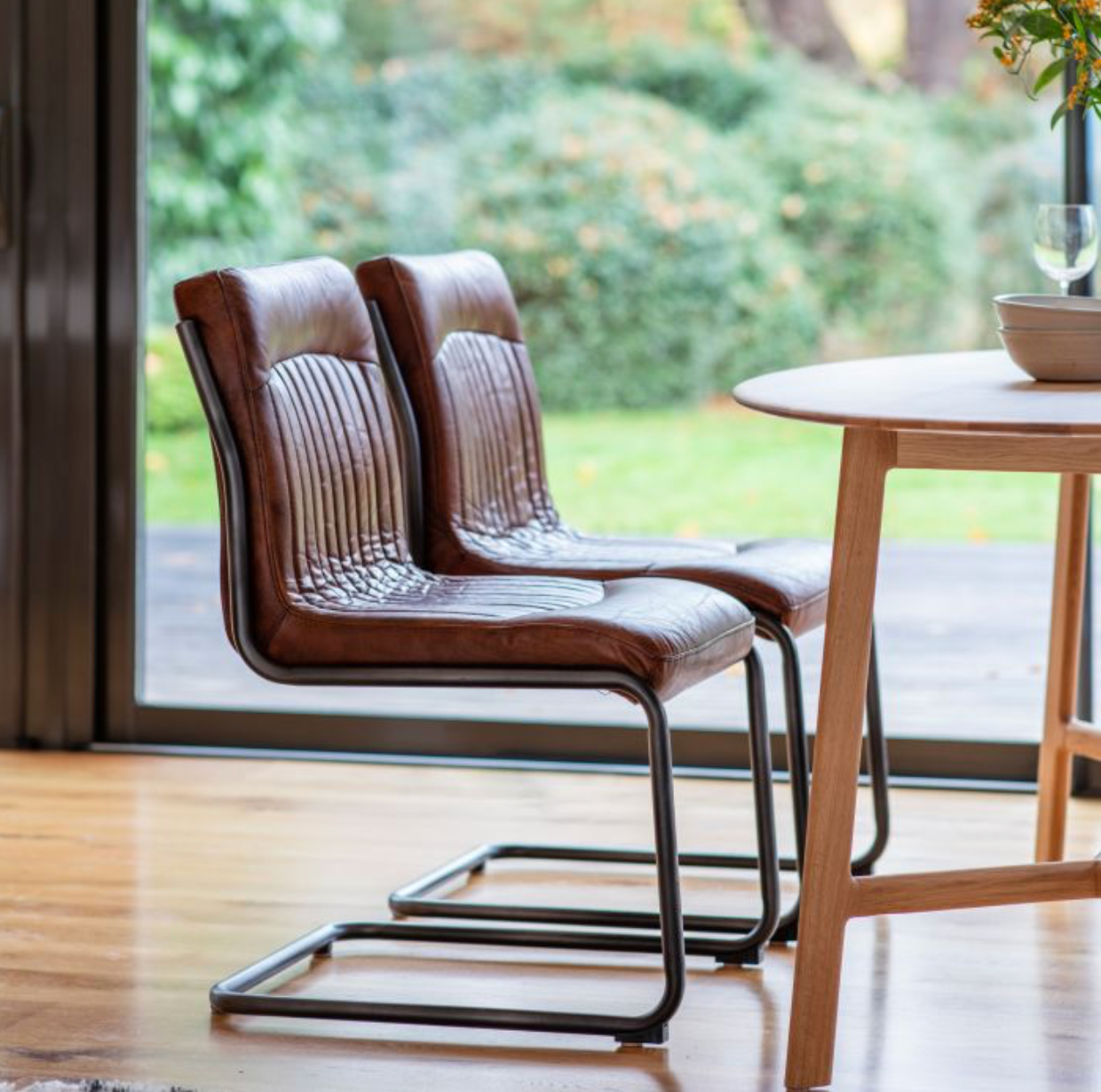 Pair of Latham Tan Dining Chairs