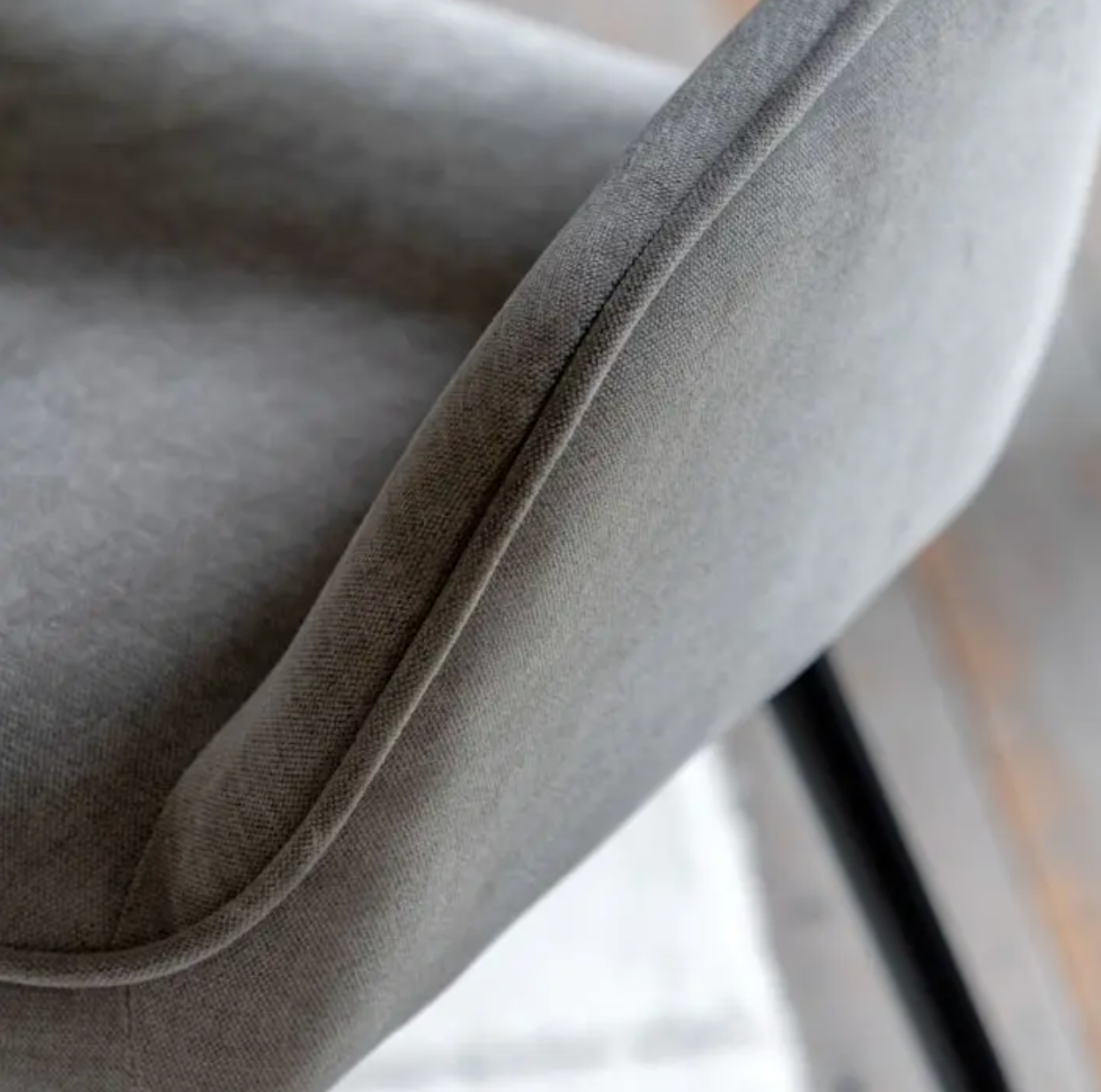 Pair of Fabric Grey Ivan Dining Chairs