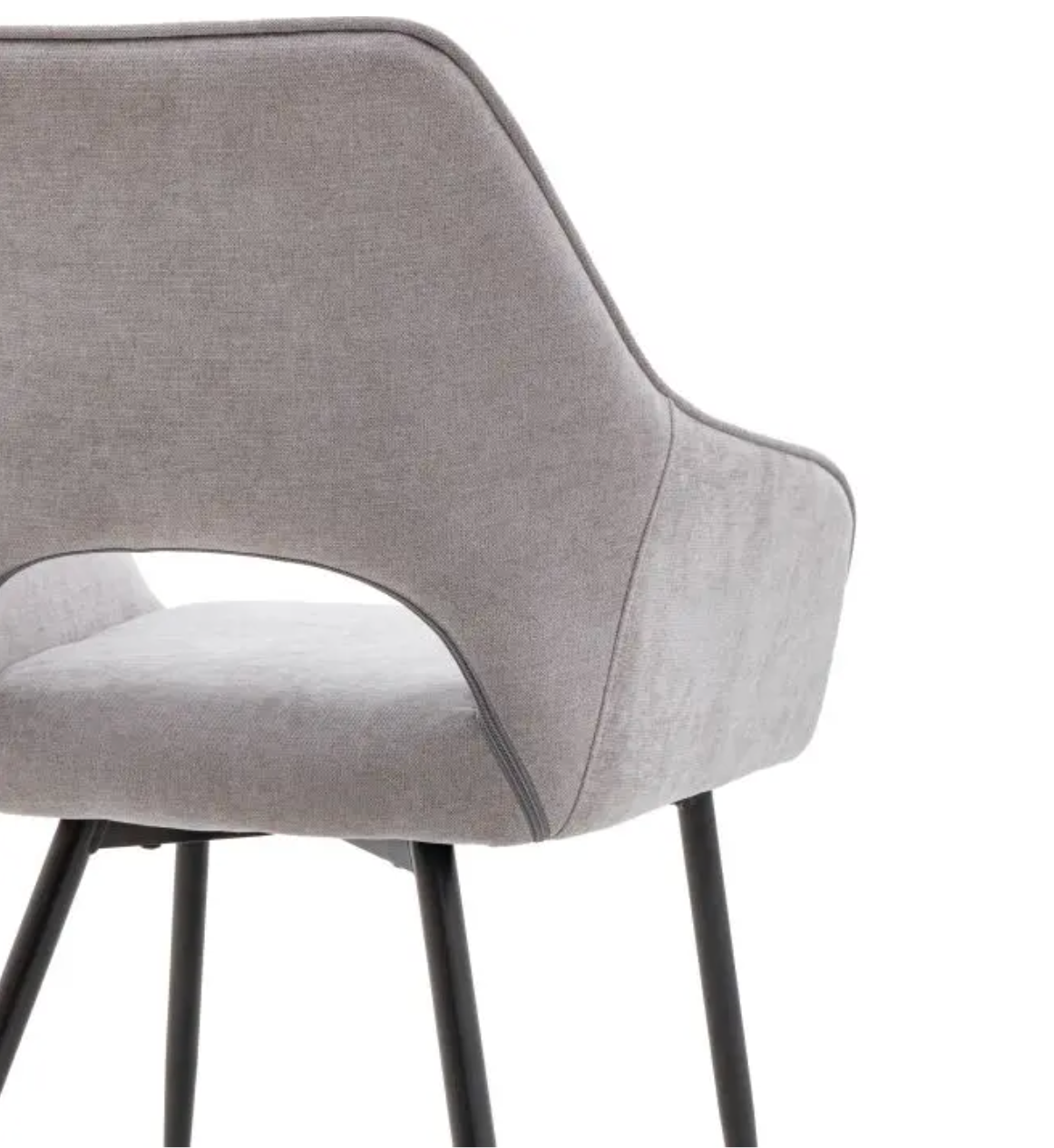 Pair of Fabric Grey Ivan Dining Chairs