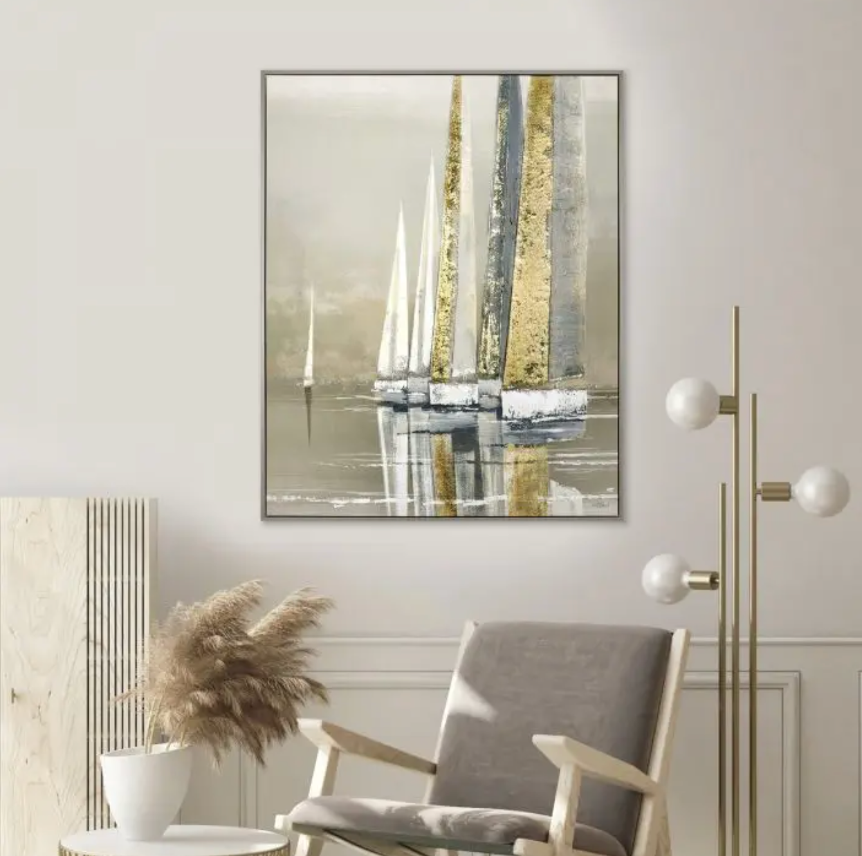 Gold Seas Framed Canvas