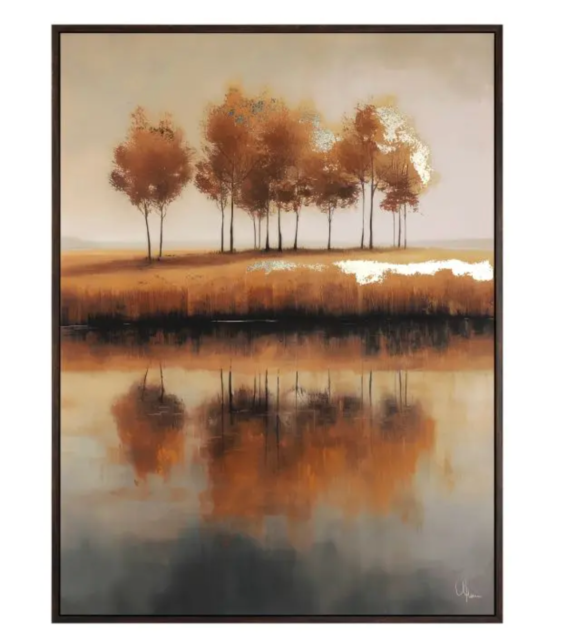 Gold Trees Framed Canvas