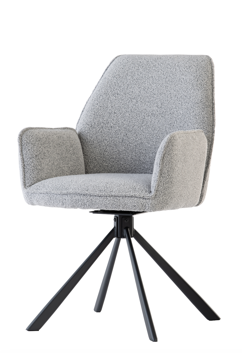 Pair of Swivel Boucle Dining Chairs