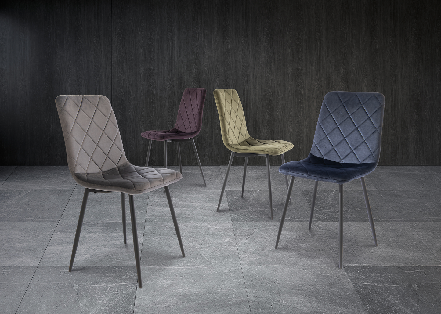 Set of 4 Bethany Grey Dining Chairs