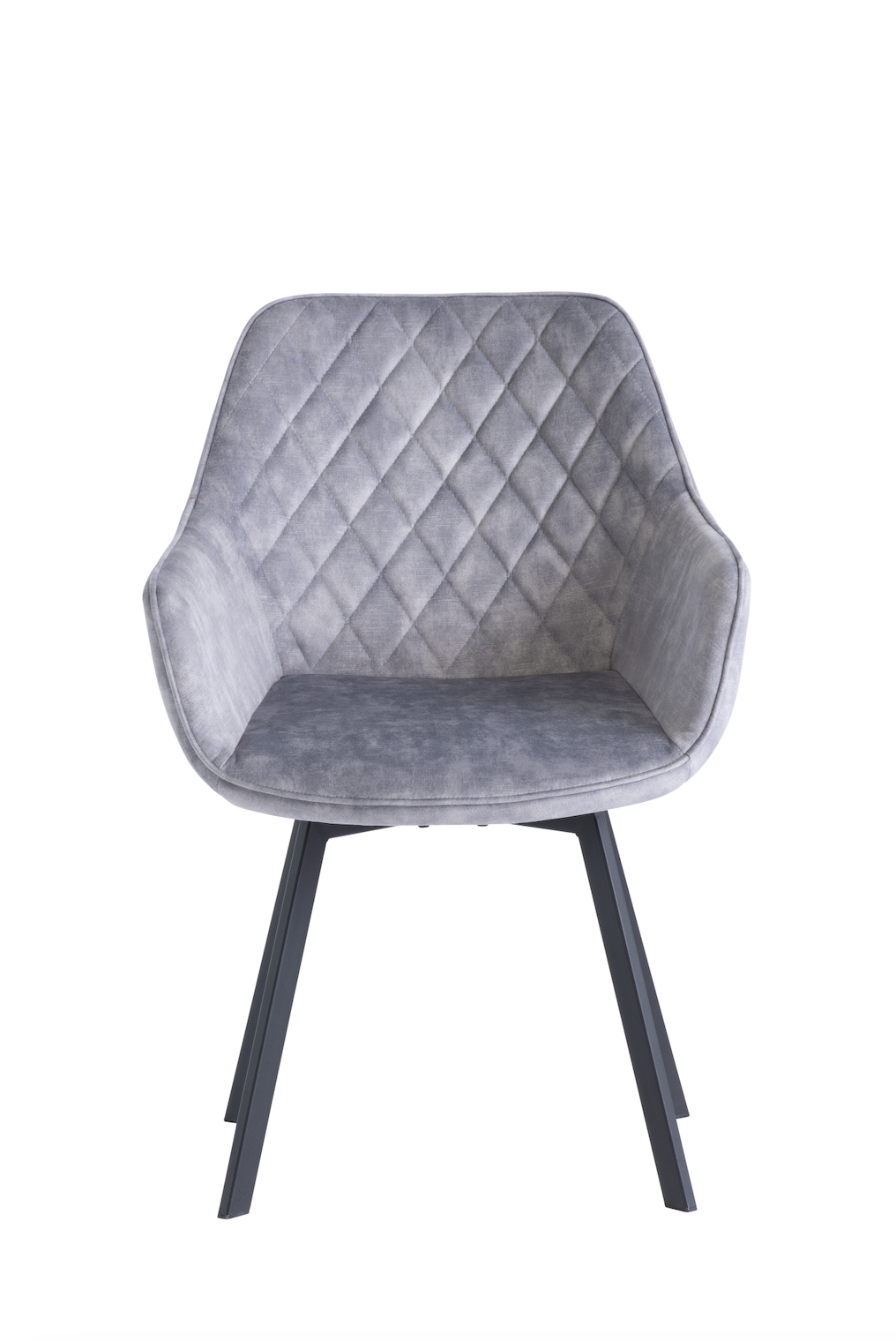Pair of Venice Light Grey Swivel Dining Chairs