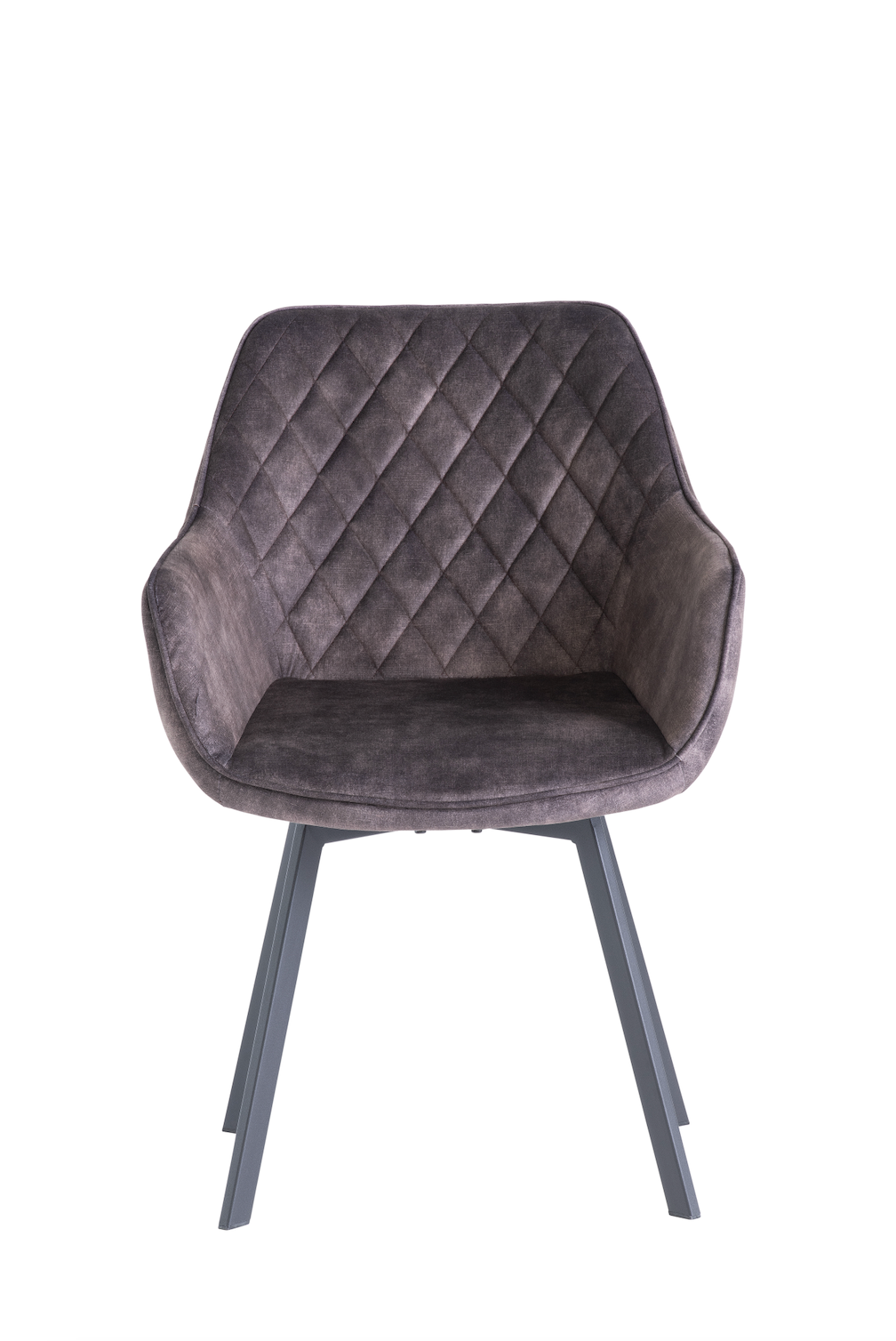 Pair of Venice Dark Grey Swivel Dining Chairs