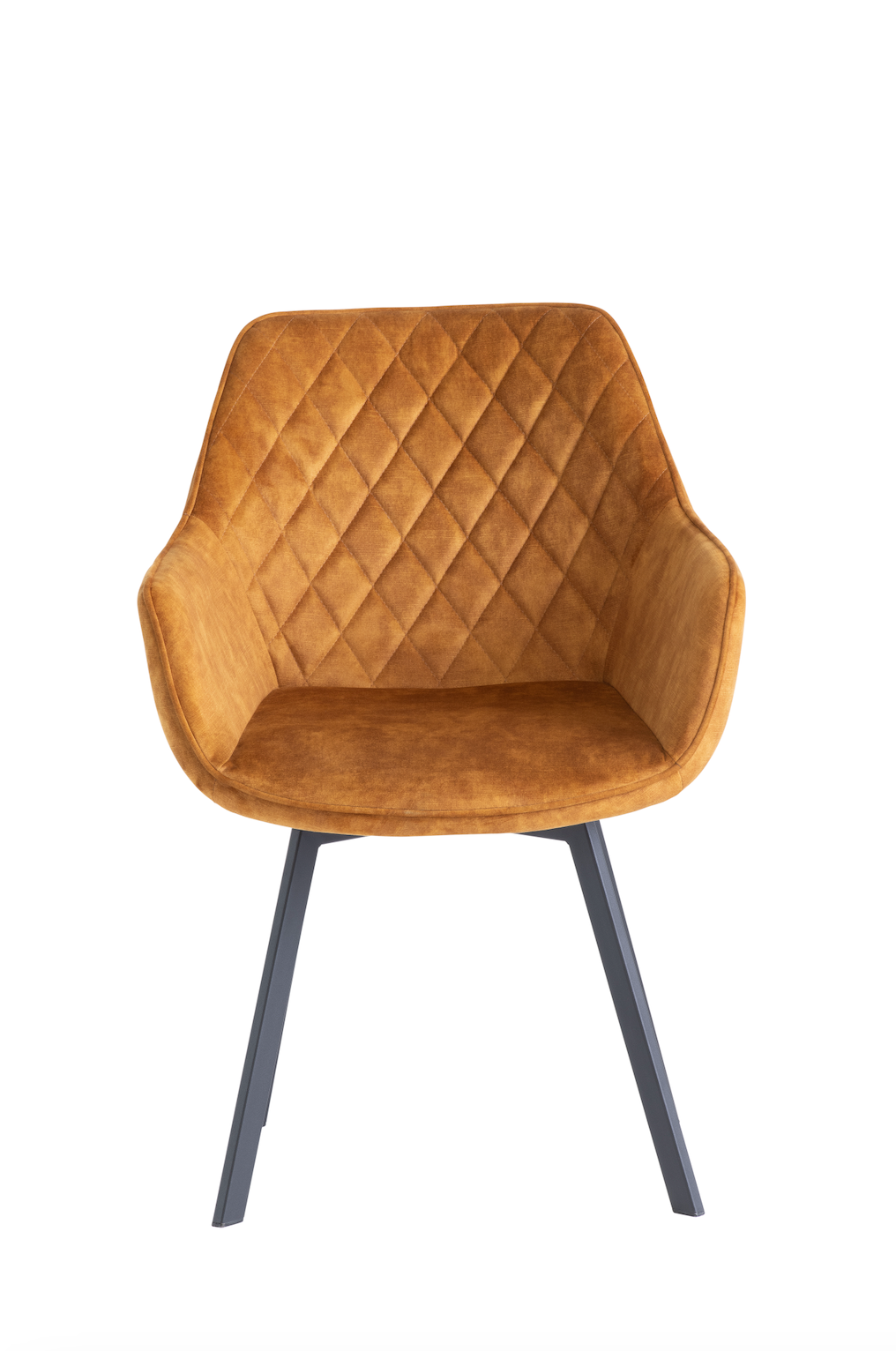 Pair of Venice Mustard Swivel Dining Chairs