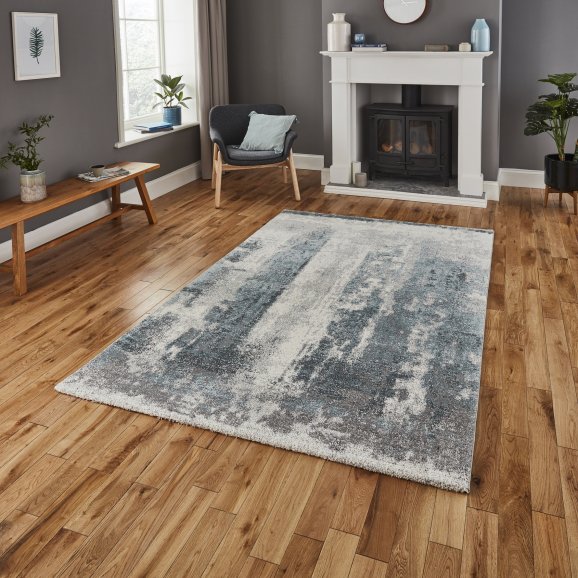 Boston Rug Ivory/Blue