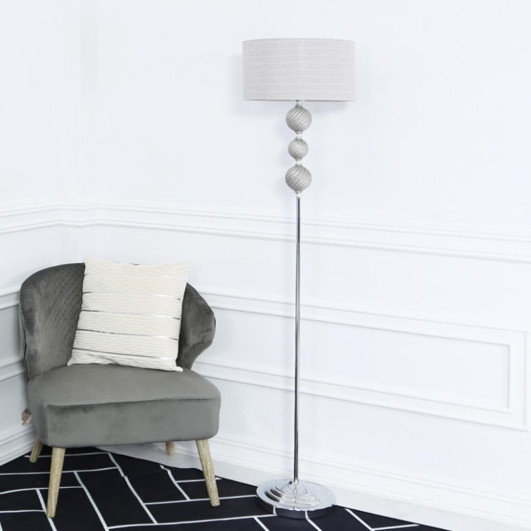 Three Ceramic Ball Floor Lamp