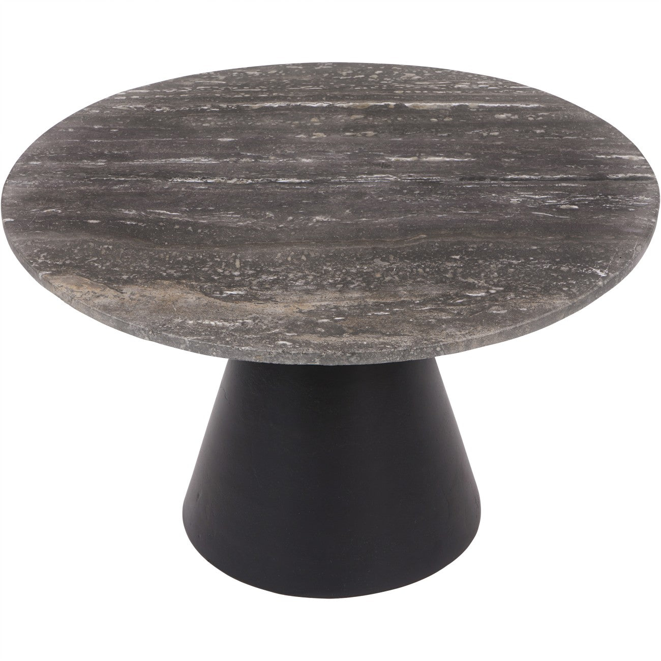 Clifton Charcoal Black and Dark Travertine Coffee Table