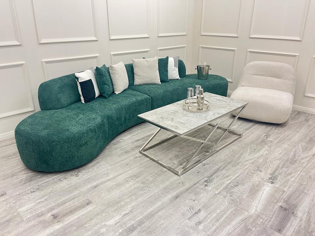 Paris Boucle Curved Sofa