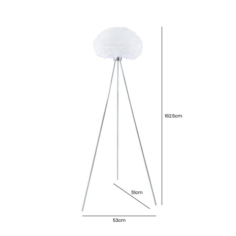 White Goose Feather Floor Lamp