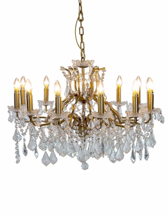 12 Arm Shallow Gold Chandelier