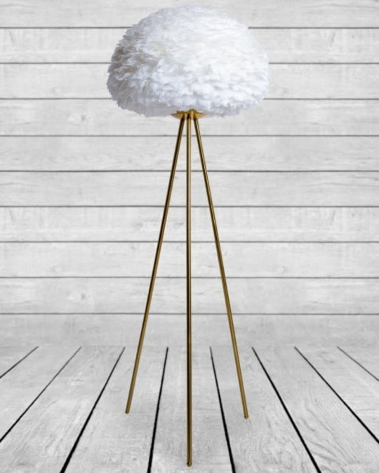 Gold Goose Feather Floor Lamp