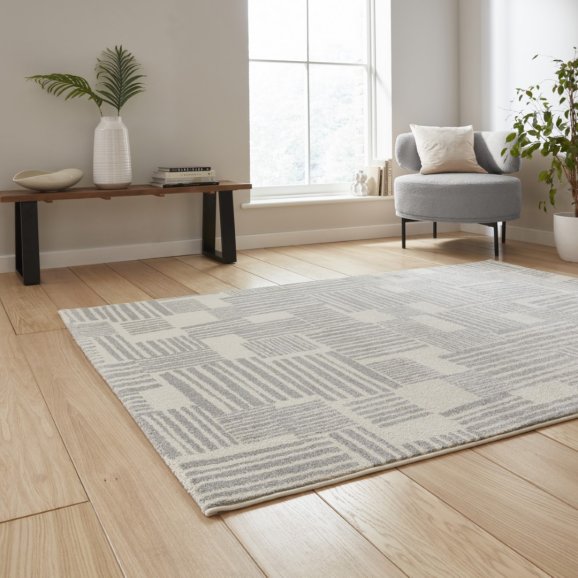 Lansfield Grey Blocks Rug
