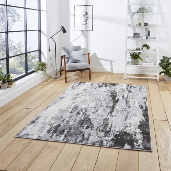 Leo Grey Modern Abstract Rug