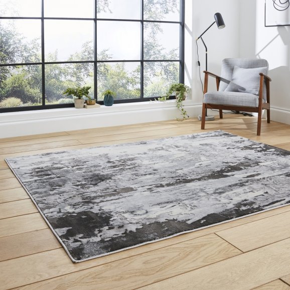 Leo Grey Modern Abstract Rug