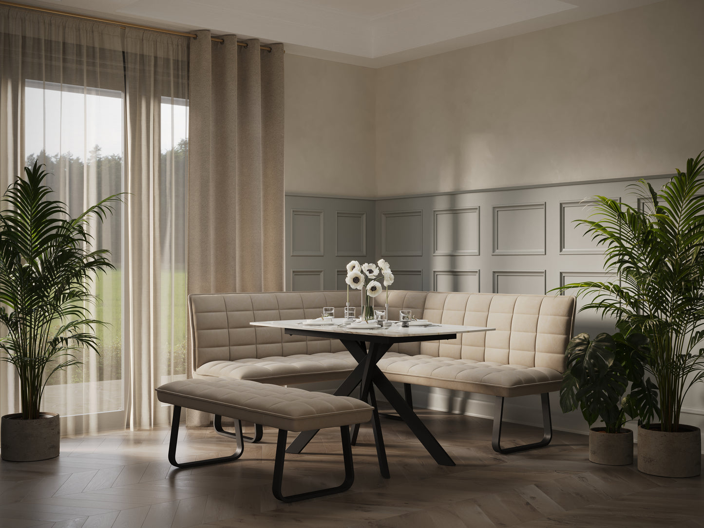 Laura Corner Bench Dining Set