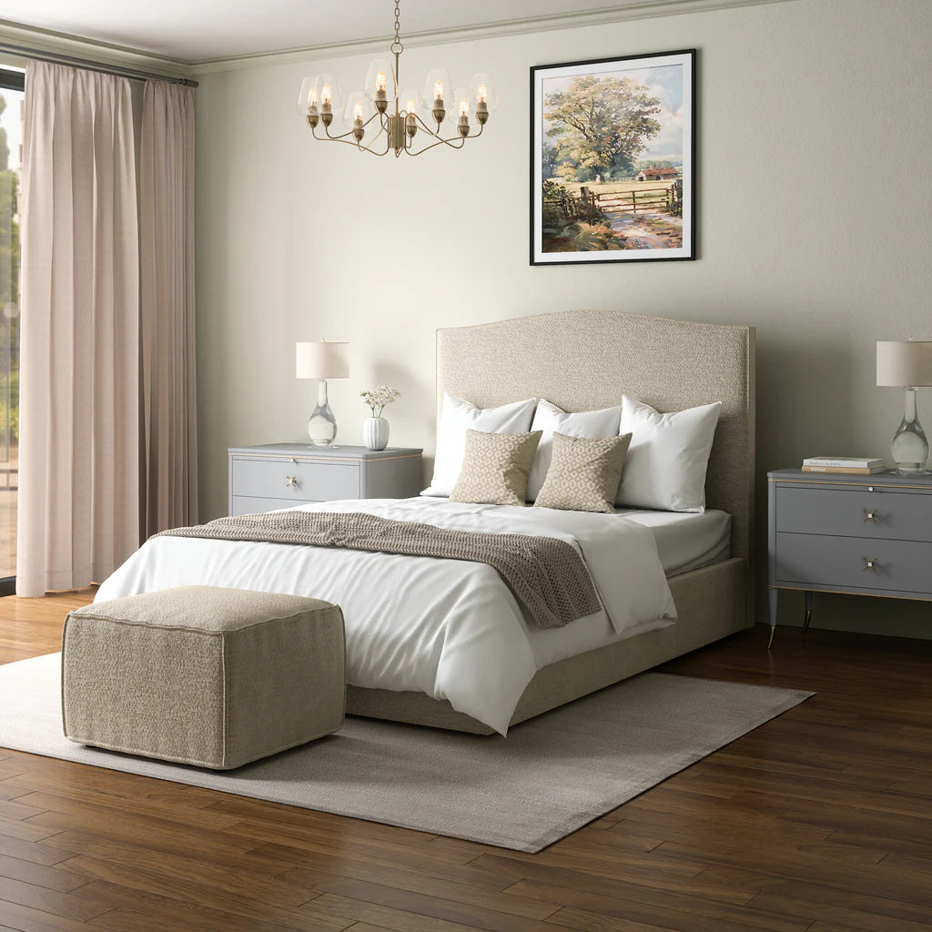 Lorenzo Ottoman Bedframe Stone
