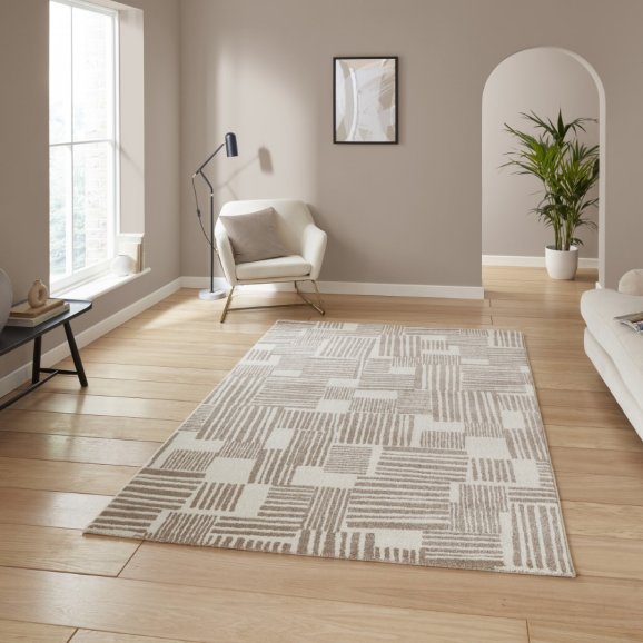 Lansfield Beige Blocks Rug