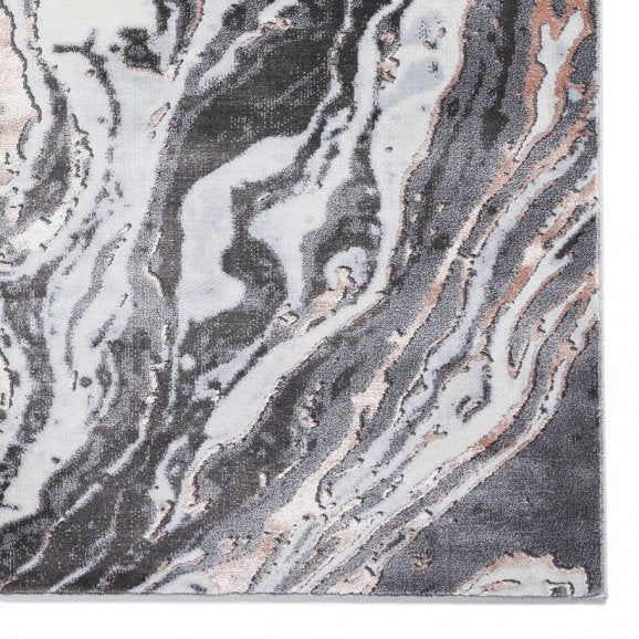 Leo Abstract Rug Grey/Rose