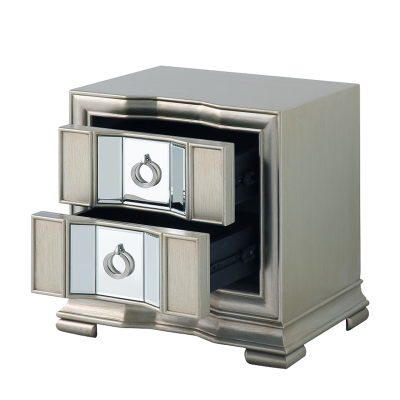 Silver Premium 2 Drawer Lucy Bedside