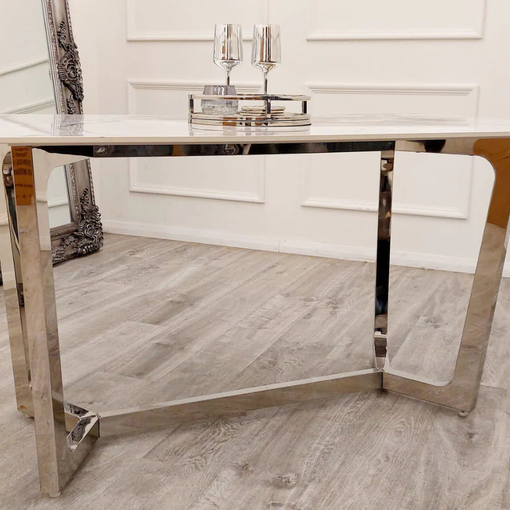 Silver Lucy 1.6 Dining Table and Chelsea Dining Chairs