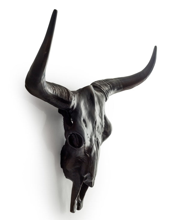 Large Aluminium Antique Bull Wall Skull