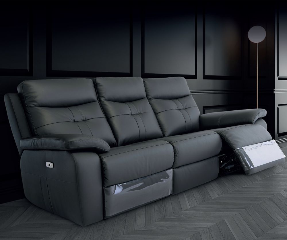 Emily Charcoal Electric Reclining Sofa Collection