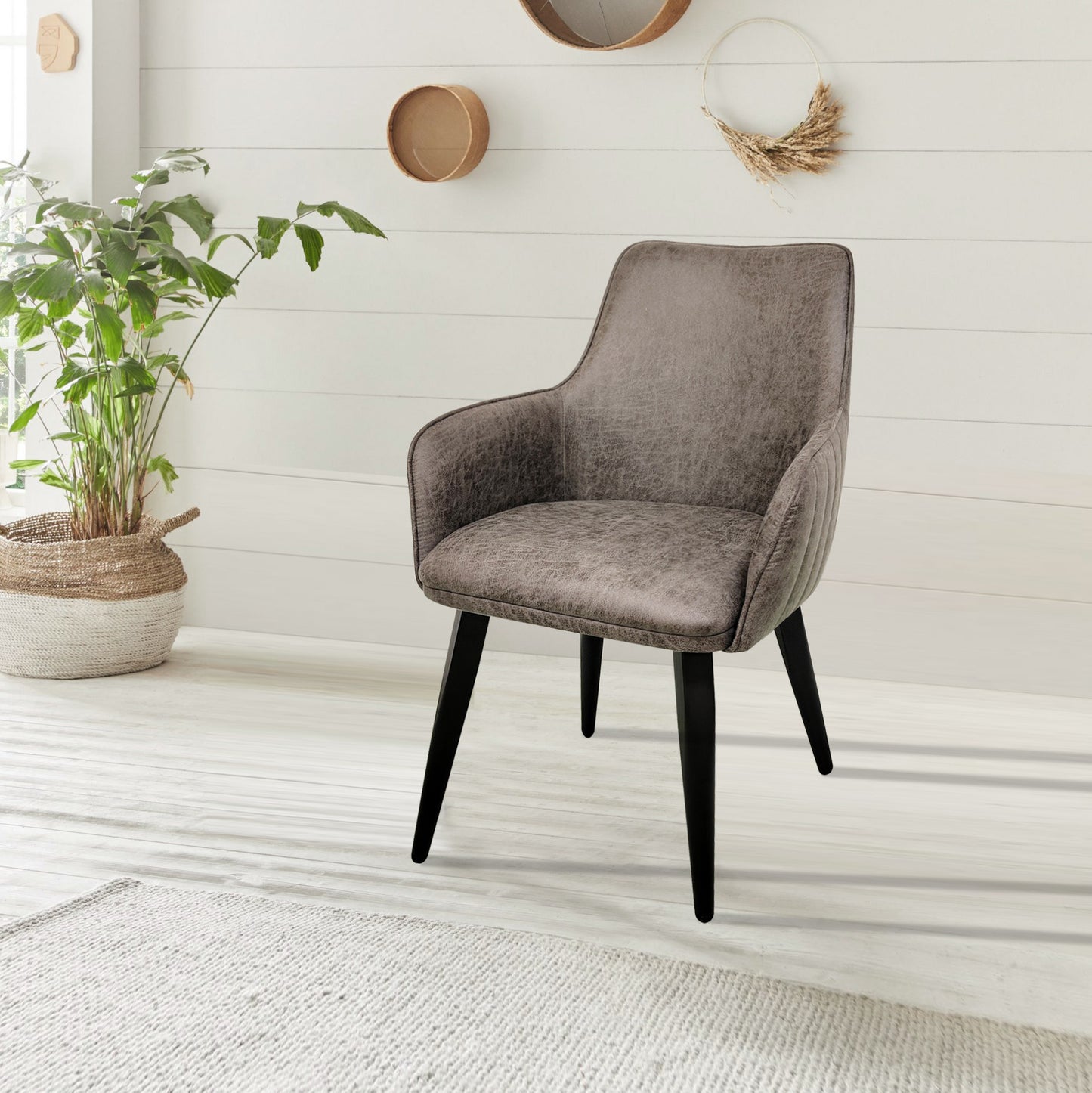 Pair of Vintage Grey Dining Chairs