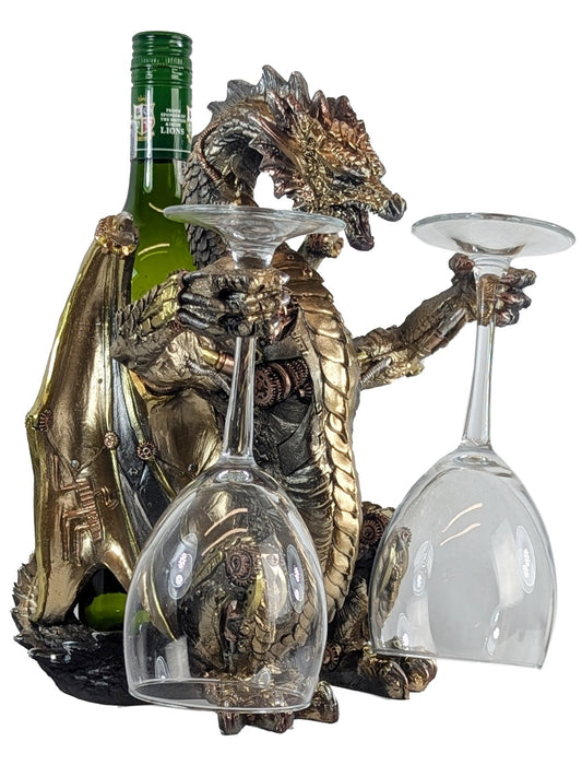 Steampunk Dragon Wine Bottle Holder