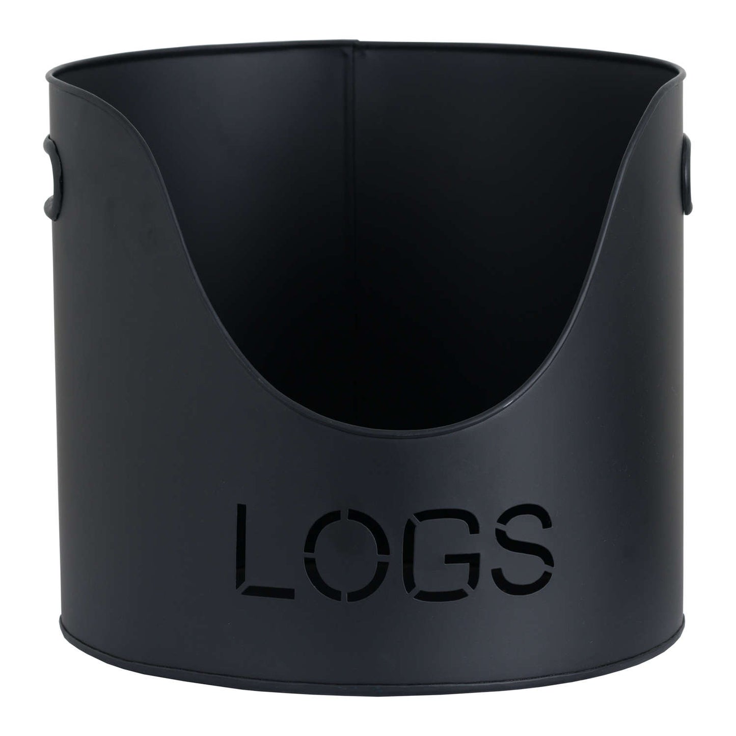 Black Finish Logs, Kindling Bucket And Matchstick Holder