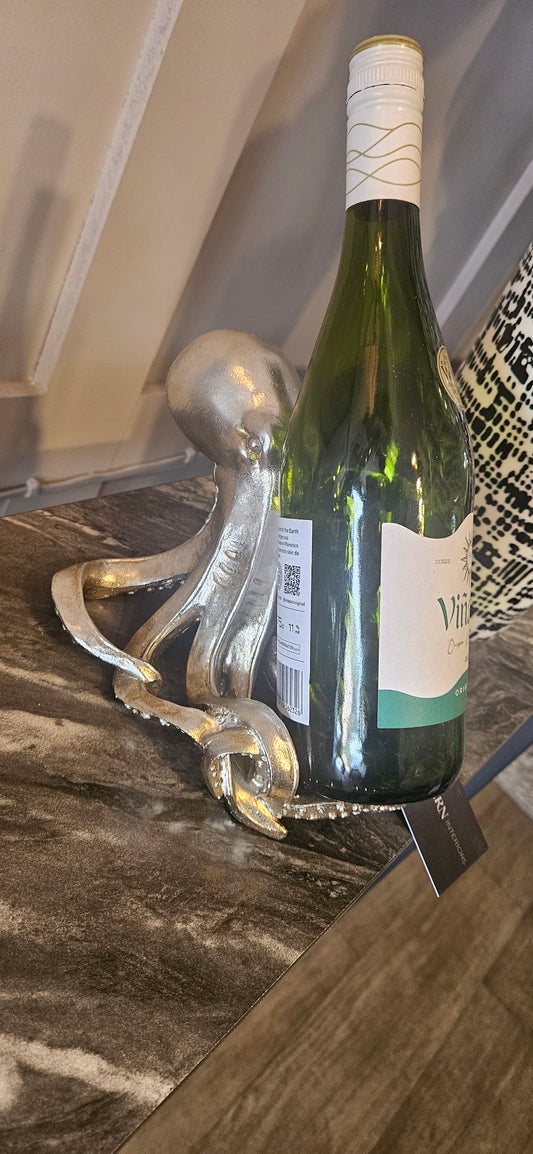 Silver Octopus Wine Bottle Holder