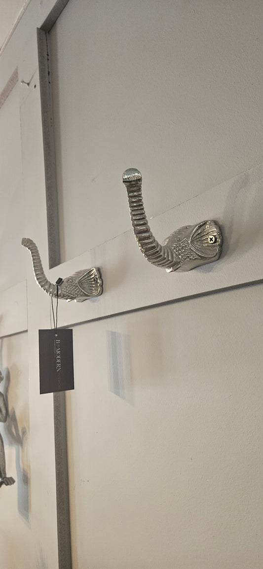 Elephant Antique Silver Coat Hooks