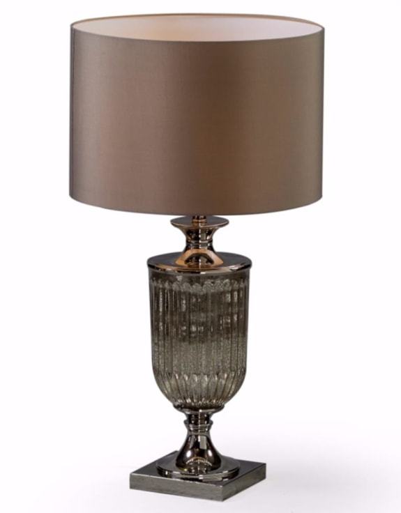 Taupe Antique Glass Urn Table Lamp